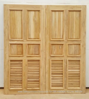 ประตูห้องน้ำไม้สัก N27 - Image 4