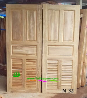ประตูห้องน้ำไม้สัก N32 - Image 5