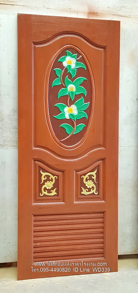 Alternative view of ประตูห้องน้ำไม้สัก N34