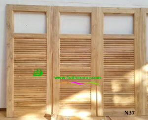 ประตูห้องน้ำไม้สัก N37 - Image 3