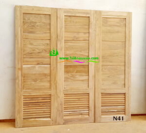 ประตูห้องน้ำไม้สัก N41 - Image 3