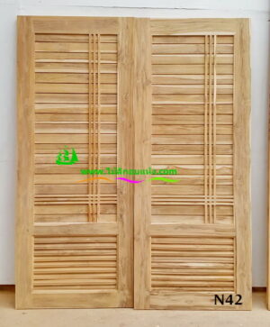 Alternative view of ประตูห้องน้ำไม้สัก N42