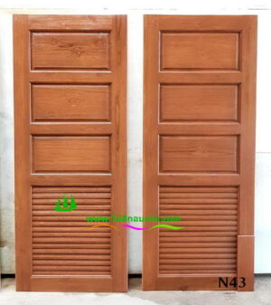 Alternative view of ประตูห้องน้ำไม้สัก N43