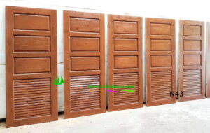 ประตูห้องน้ำไม้สัก N43 - Image 3